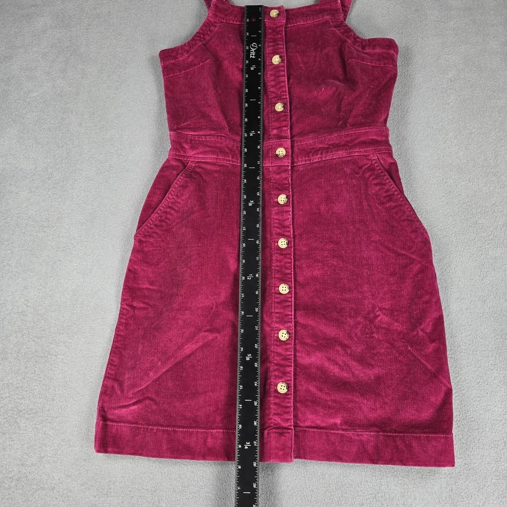 Jcrew Crewcuts Corduroy Dress Girls 14 Pink Button Pinafore Jumper Pockets - Picture 3 of 8